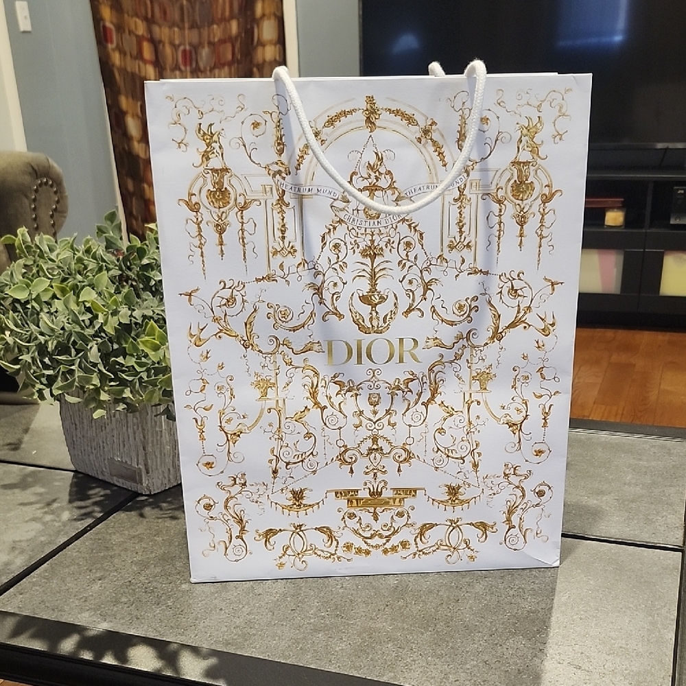 Dior Luxurious Gold and White Gift Bag